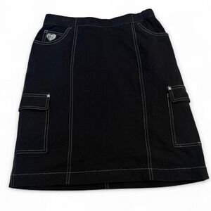 Grunge Utility Cargo Skirt Sequin SoftGrunge Denim Y2k Vintage Alt Goth